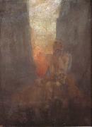 Alphonse Mucha Study for the cover of Christmas and Easter Bells (mk19) oil